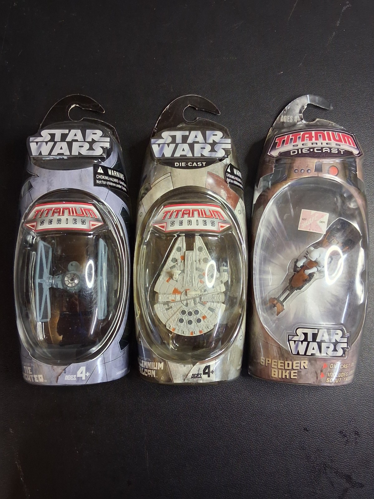 2004 Galoob Micro Machines Starwars Titanium Series Lot Of 3