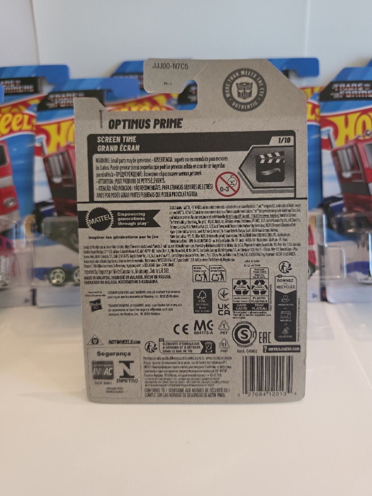 Hot Wheels Screen Time Transformers Optimus Prime 1:64 Diecast Truck Unopened