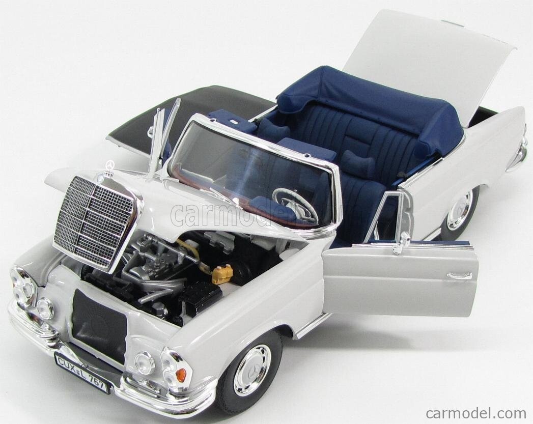 NOREV 1969 MERCEDES 280SE CABRIO Light Grey W/Removable Top 1:18*New! VERY RARE!