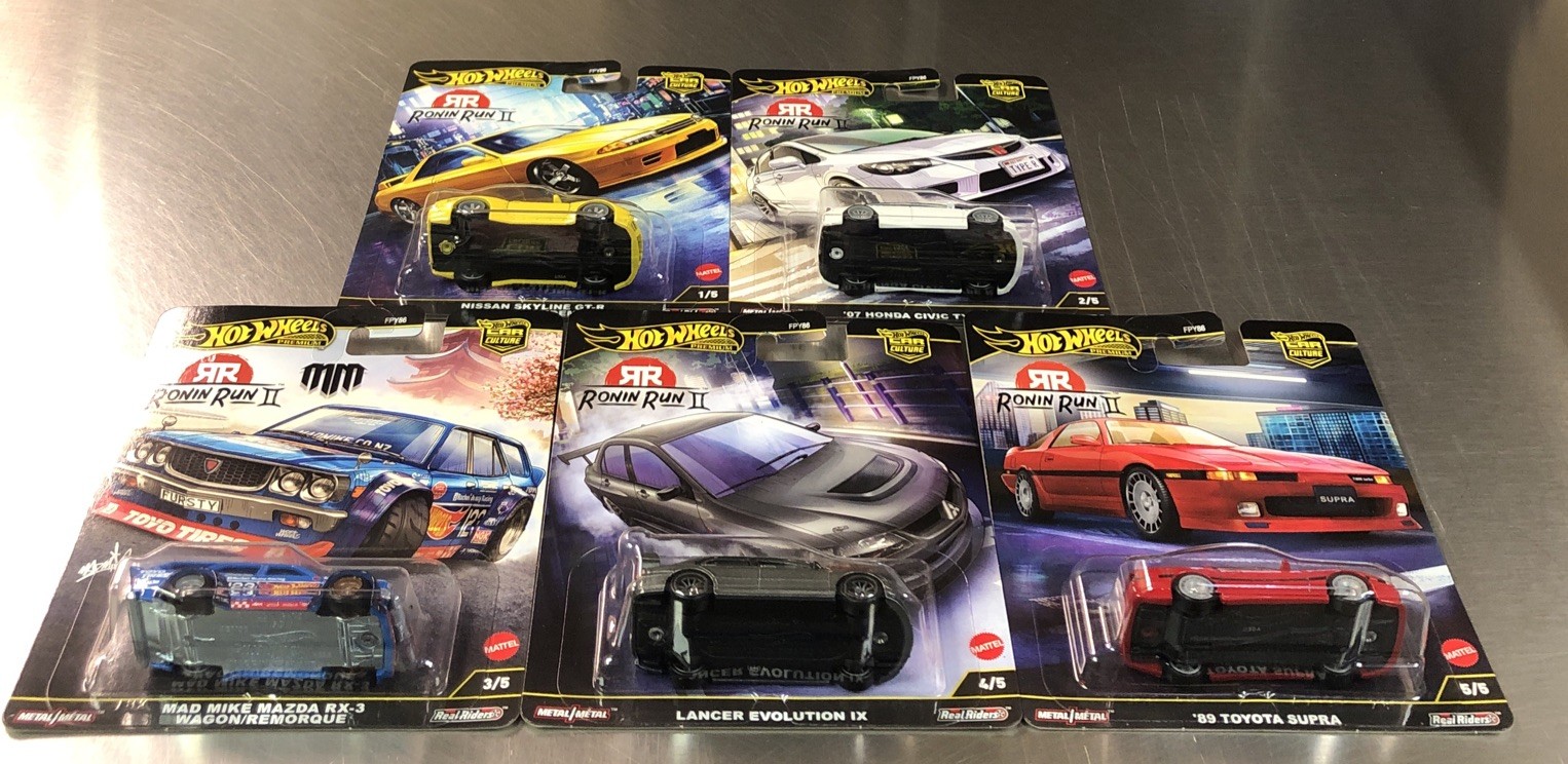 HOT WHEELS 2025 RONIN RUN II CAR CULTURE ( SET OF 5 ) HONDA CIVIC NISSAN TOYOTA