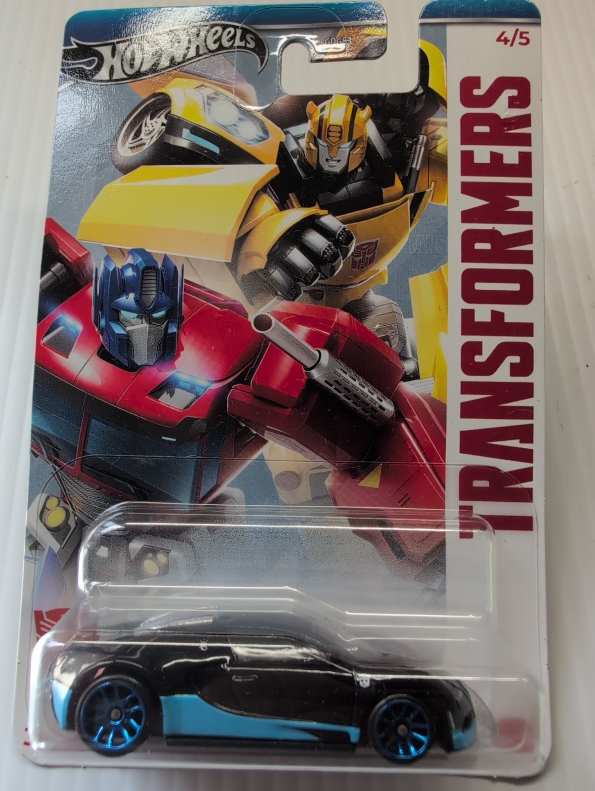 2024 Hot Wheels Transformers Series 4/5 BUGATTI VEYRON Black-Blue w/Blue 10Spoke
