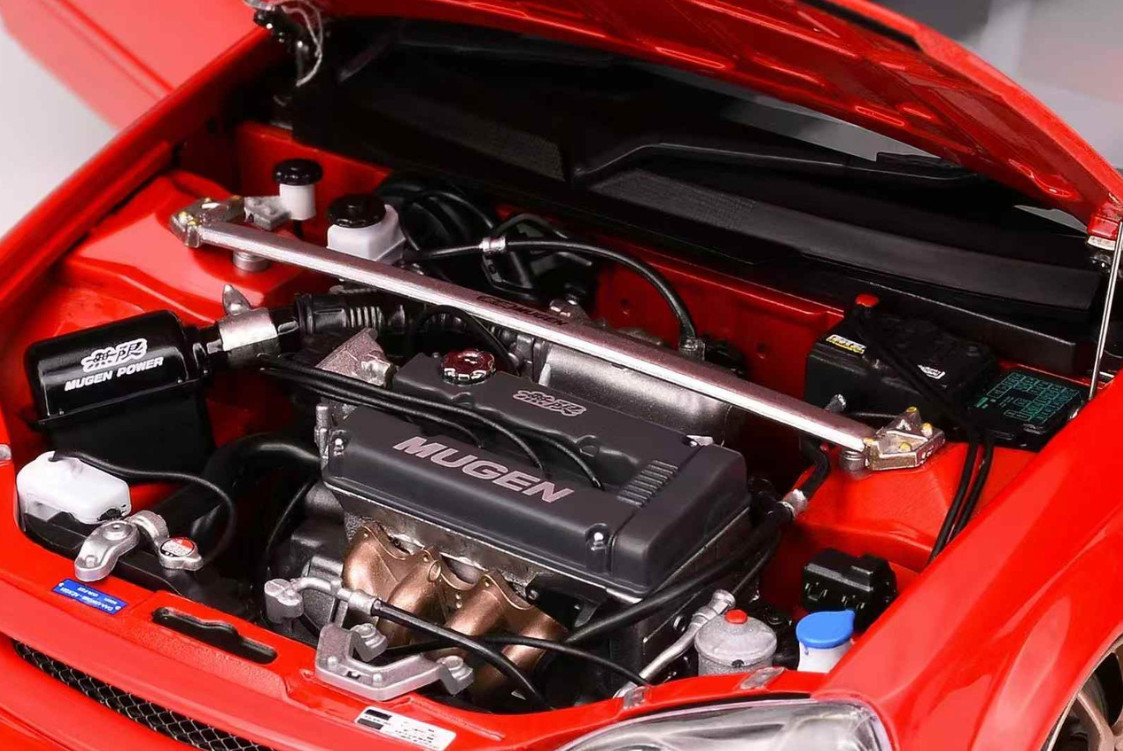 1/18 MOTORHELIX Honda CIVIC Type R EK9 MUGEN POWER Red Diecast Model Car