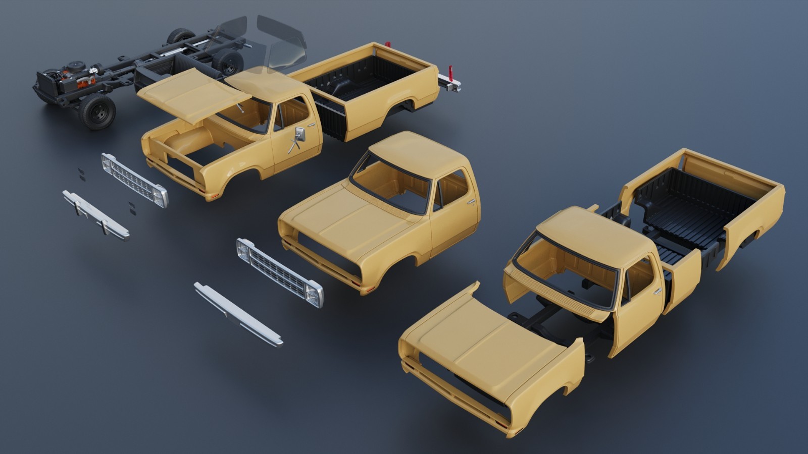 3d printed Dodge Power Wagon W150 1979 model car collectible replica