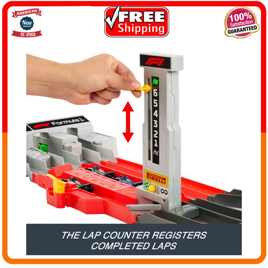 Hot Wheels Formula 1 Grand Prix Circuit Track Set with 3 Die Cast Cars 1:64