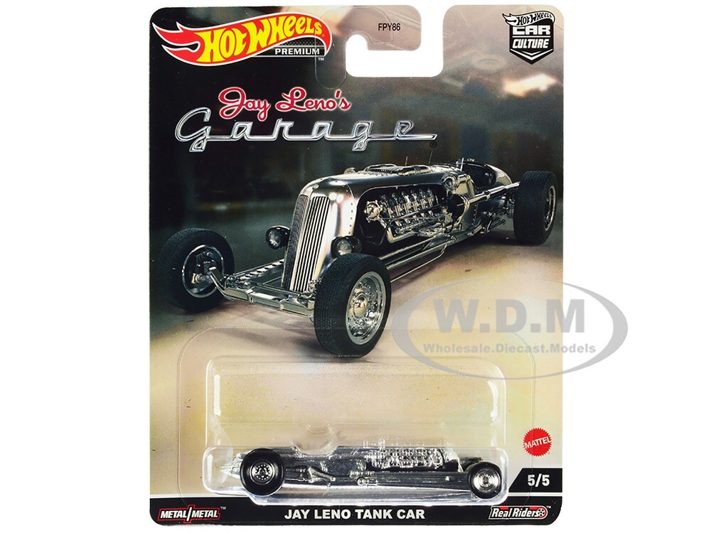 JAY LENO TANK CAR BRUSHED METAL DIECAST MODEL BY HOT WHEELS HCJ85