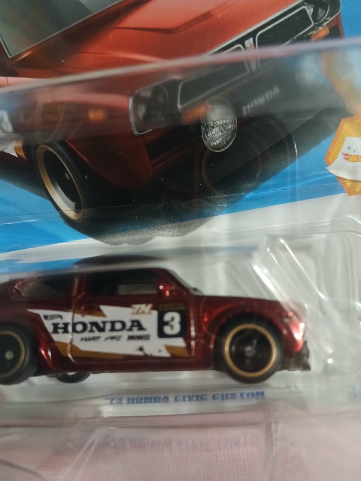 2025 Hot Wheels Super Treasure Hunt ’73 Honda Civic Custom Red STH Real Riders