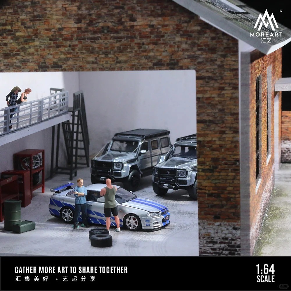 1/64 Scale Diorama Parting Lot Mode LED Lighting Car Display Case Scene Decor US