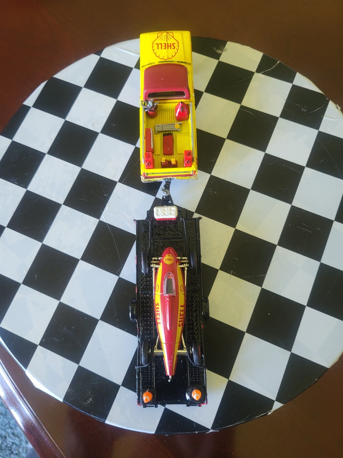 M2 SHELL Customized 69 FORD F-100 RANGER &Shell Ford Belly Tanker On A Trailer