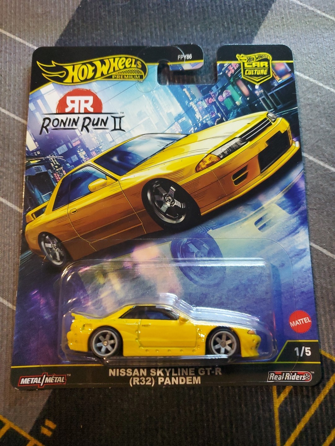 Hot Wheels Nissan R32 GT-R Pandem Yellow Ronin Run 2 FPY86-961 M 1/64