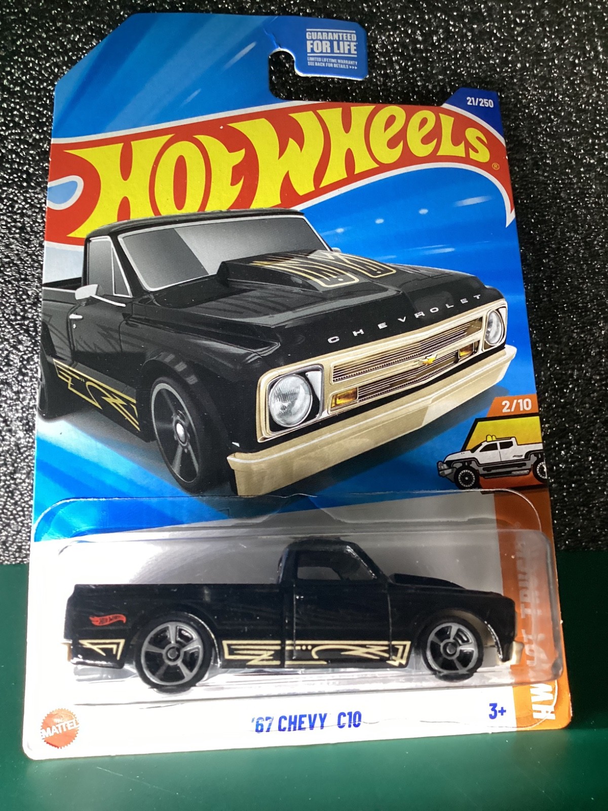 2 Lot Hot Wheels Chevrolet Trucks 100 Years 3/8 ’67 CHEVY C10 Gray & Black Gold