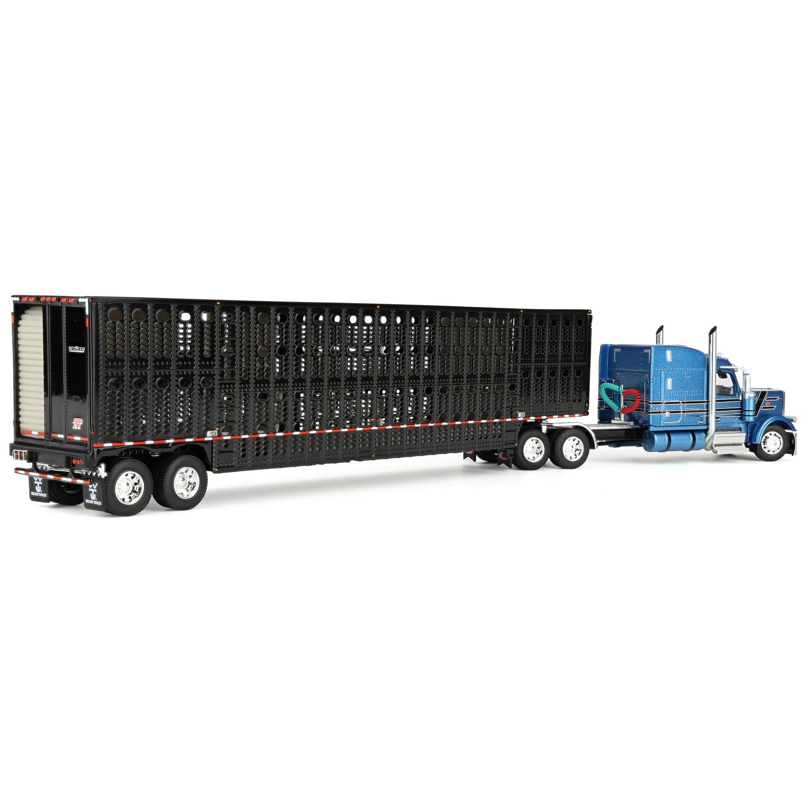 DCP 1/64 Peterbilt 589 MidRoof Truck Wilson Silverstar Livestock Trailer 60-2172