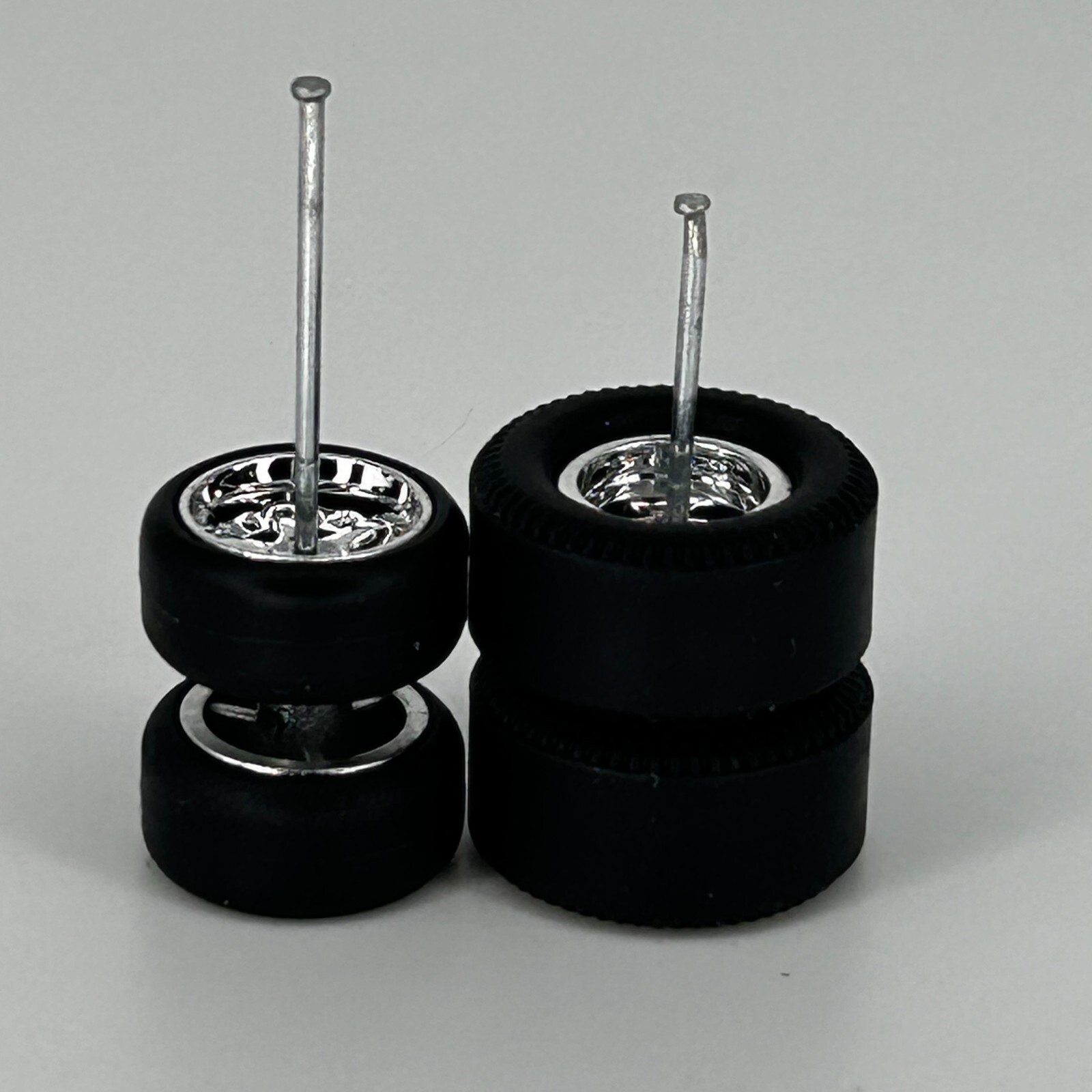 Muscle Car – Crome 5/6 Spoke Blackwall Drag Slicks – 10mm/12mm for Hot Wheels