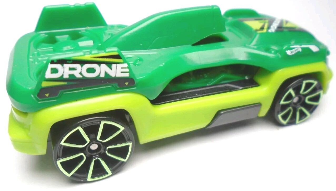2022 HOT WHEELS DRONE DUTY GREEN 1:64 DIECAST 2 3/4″ CAR W WHITE – REMOVABLE TOP