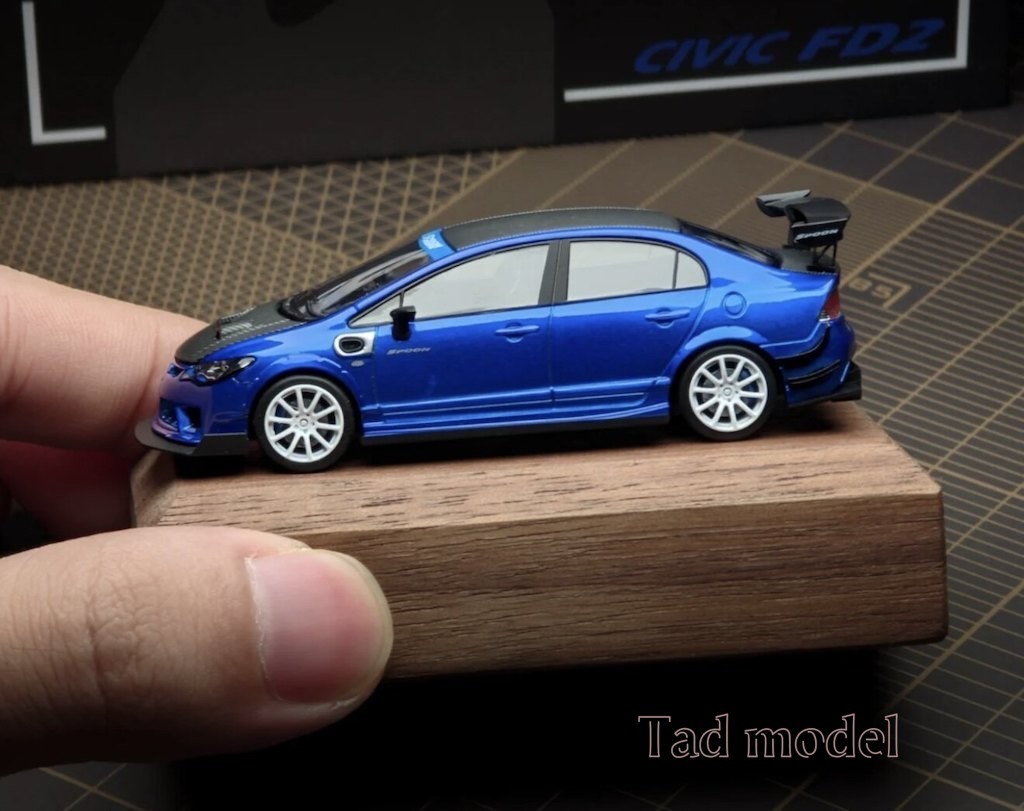 MT 1:64 Blue Carbon Civic Type R FD2 Sports Model Diecast Metal Car