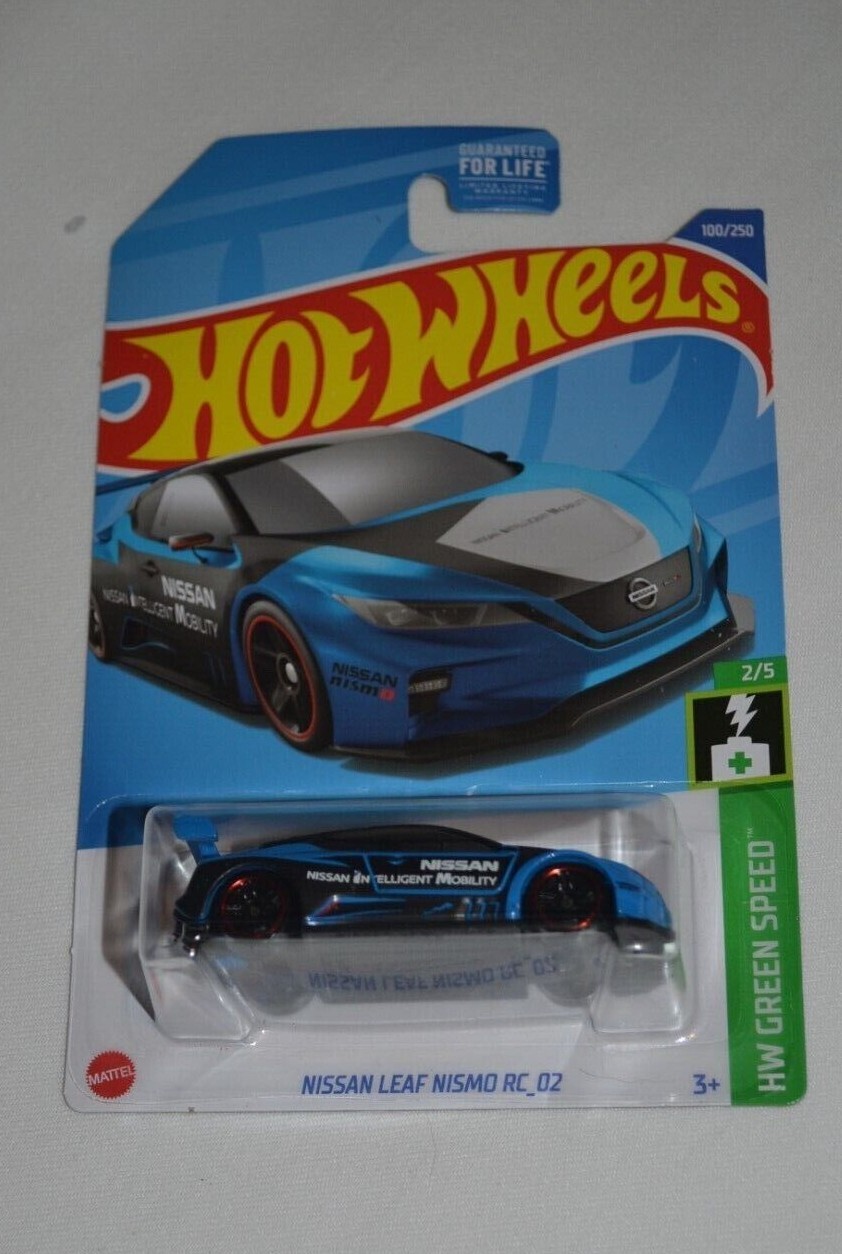 HOT WHEELS 2022 HW GREEN SPEED 2/5 – NISSAN LEAF NISMO RC_02 BLUE AND BLACK