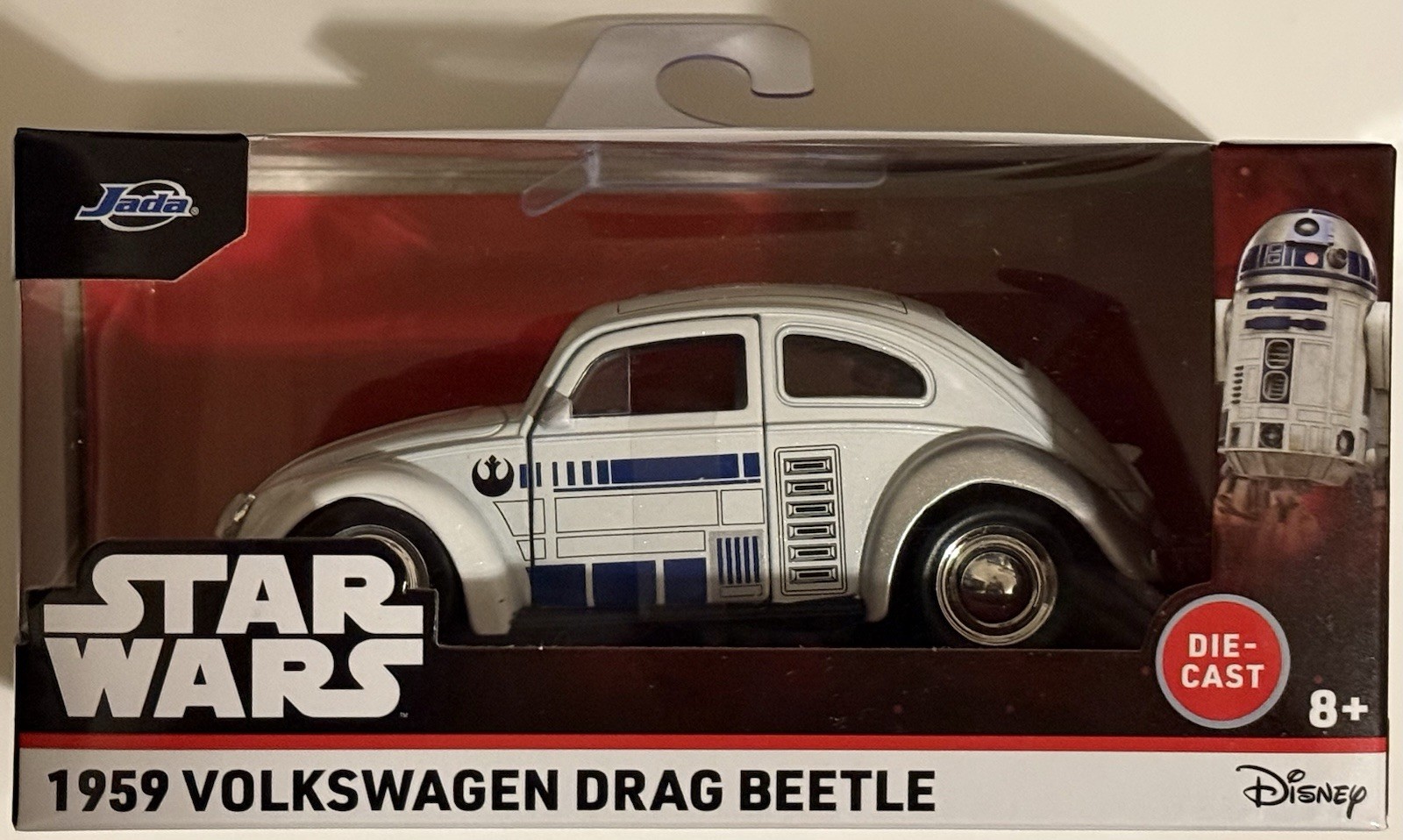 Star Wars R2-D2 1959 Volkswagen Drag Beetle 1:24 Diecast Jada Disney VW Licensed