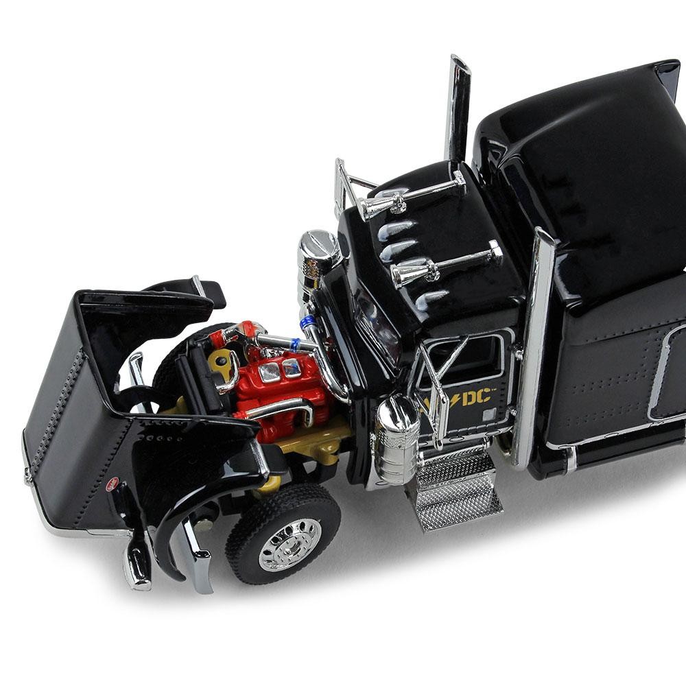 First Gear DCP 1/64 Black AC/DC Power Up Peterbilt Semi with Trailer 69-1064