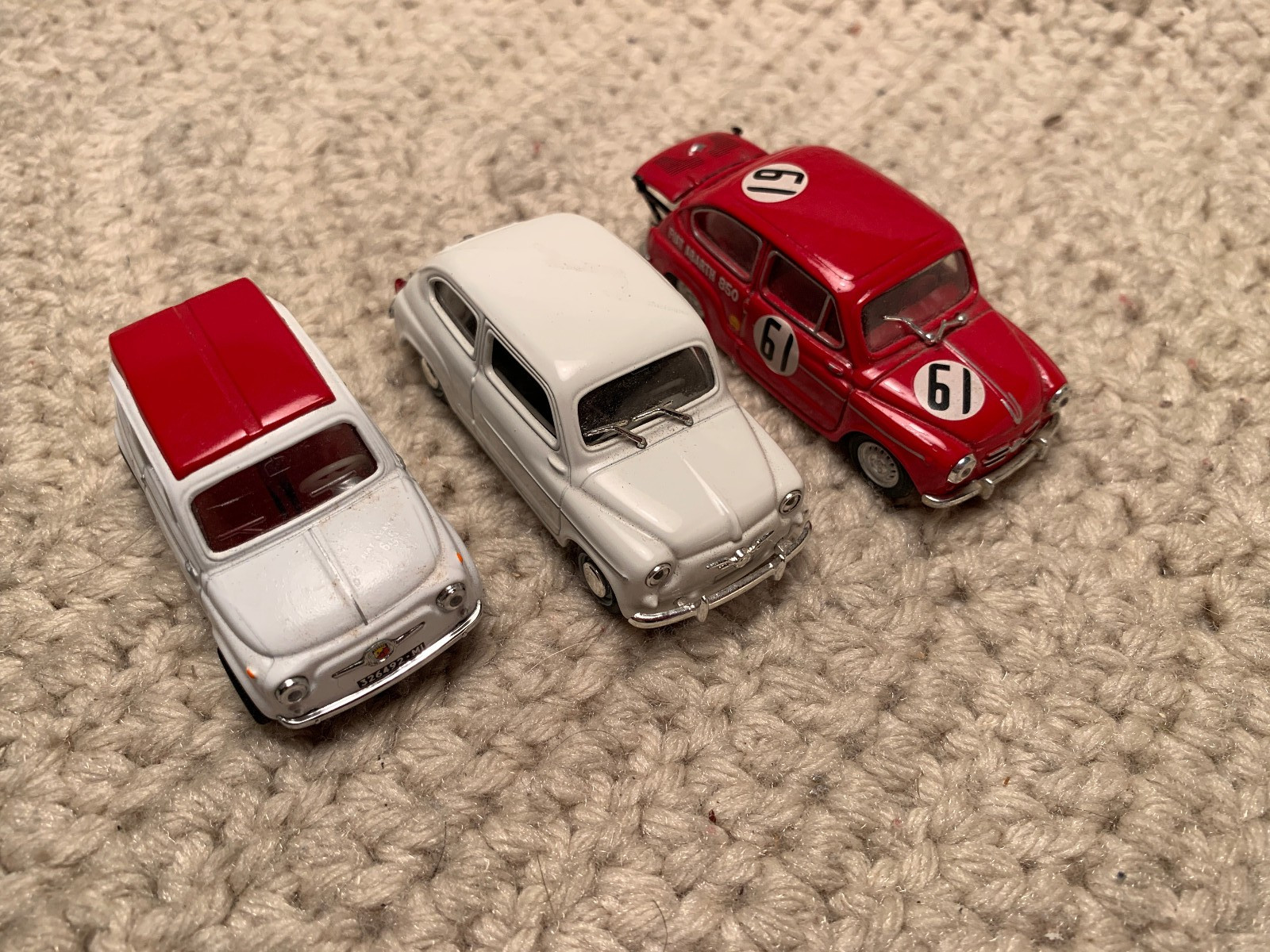 Lot Of 3 Classic 1/43 Fiat Abarth Micro Sports Competition Cars Viva Italiano
