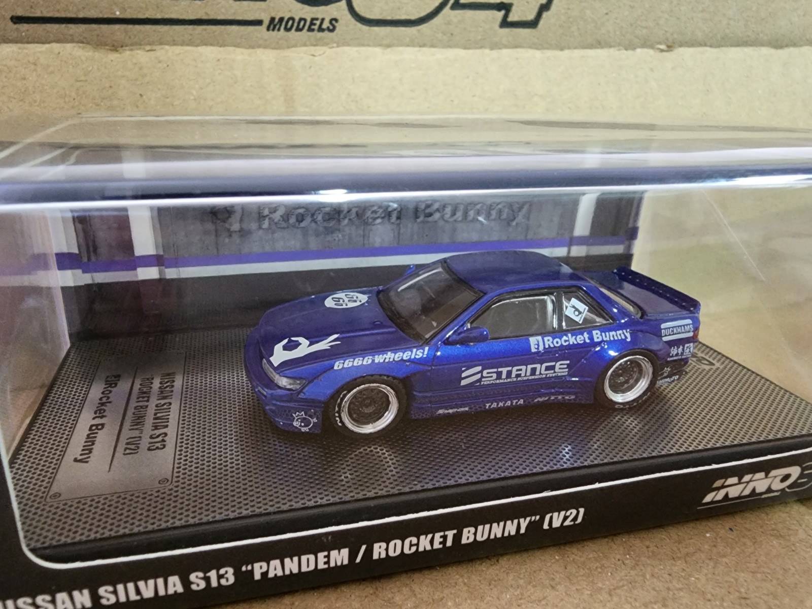 Inno64 1/64 Nissan Silvia S13 V2 Pandem Rocket Bunny Blue Metallic IN64-S13-BLUM