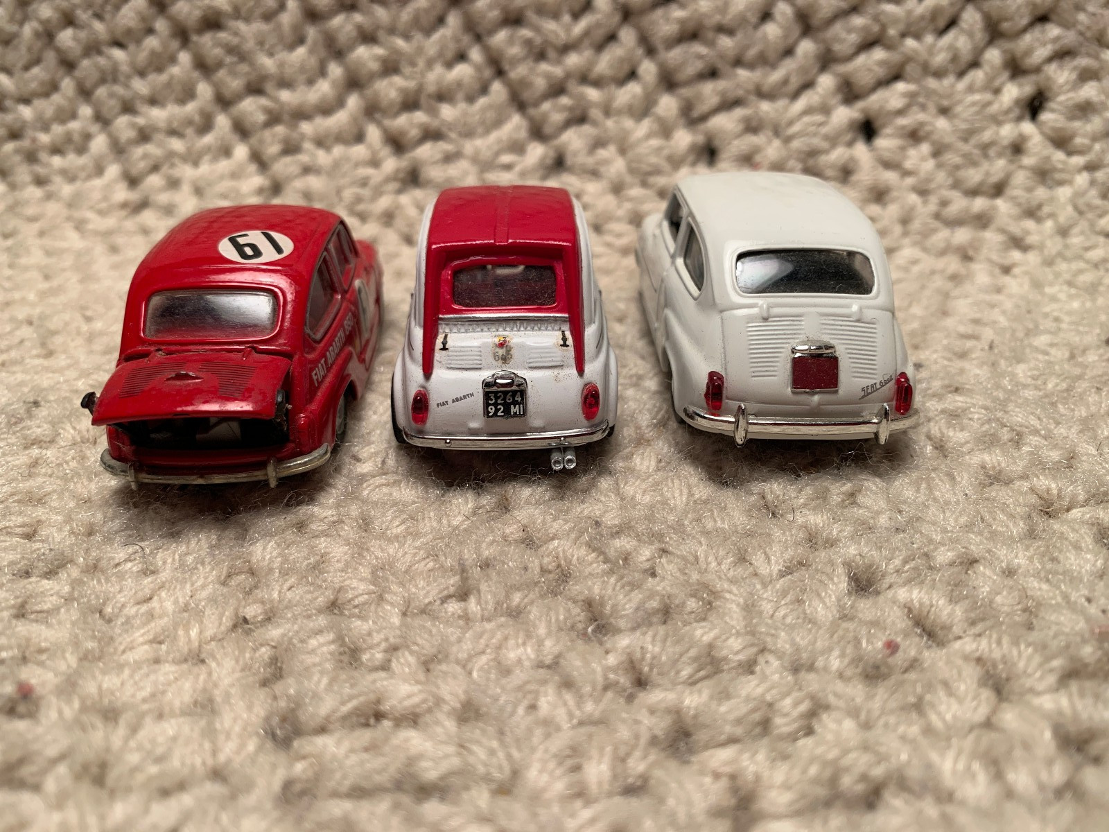 Lot Of 3 Classic 1/43 Fiat Abarth Micro Sports Competition Cars Viva Italiano