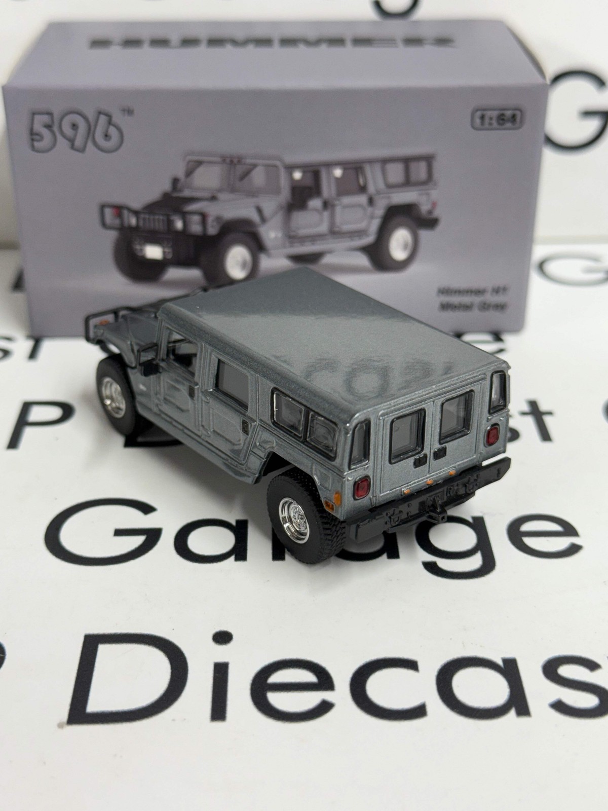596 Model Hummer H1 Metal Gray 1:64 Diecast Opening Hood