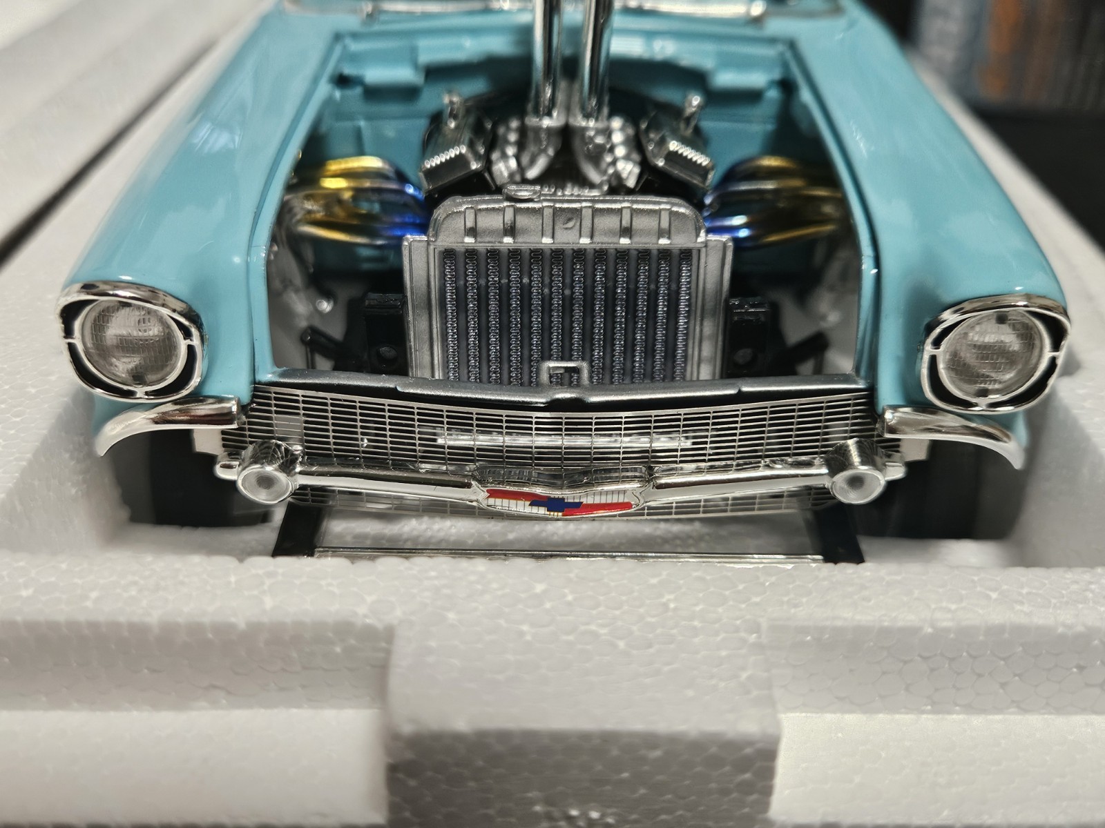 ACME 1:18 SCALE DIECAST 1957 CHEVROLET BEL-AIR GASSER IN LARKSPUR BLUE. NEW!!