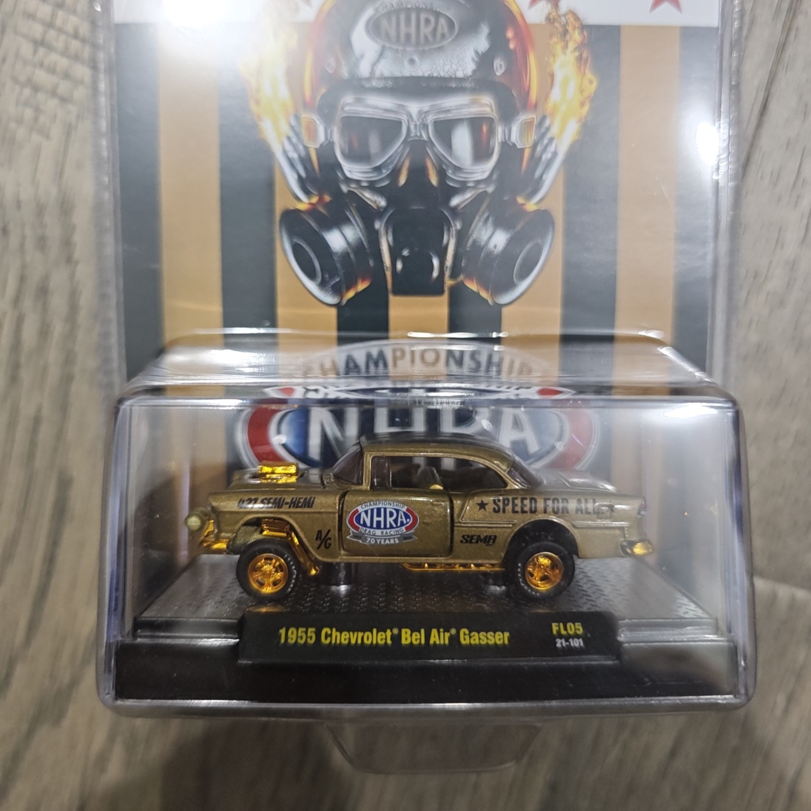 M2 Machines 2021 SEMA Exclusive SUPER CHASE 1955 Chevrolet Bel Air Gasser NHRA