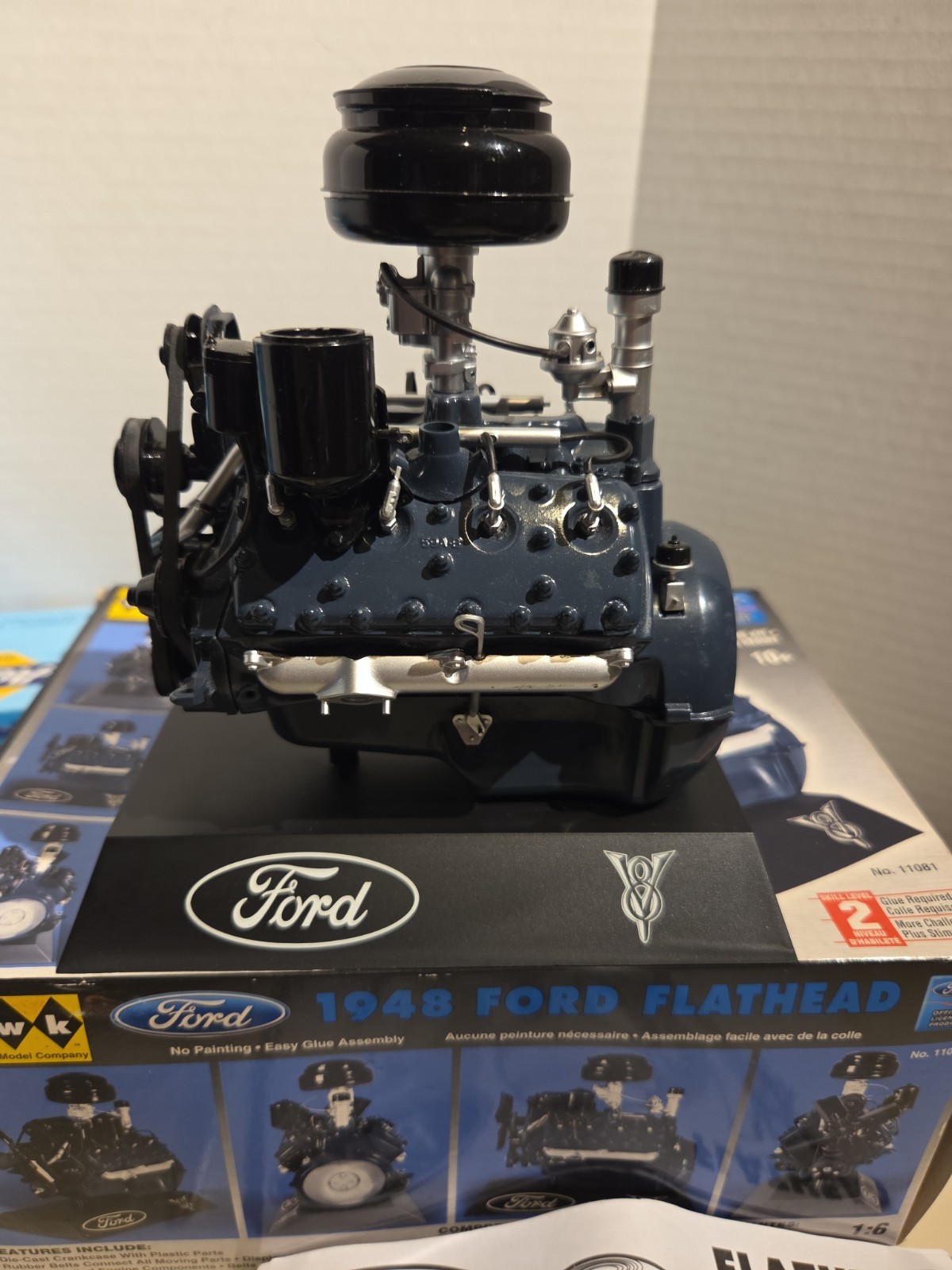 Hawk 1948 Ford Flathead V8 Diecast Engine 1:6 Scale Skill Level 2 Build Clean