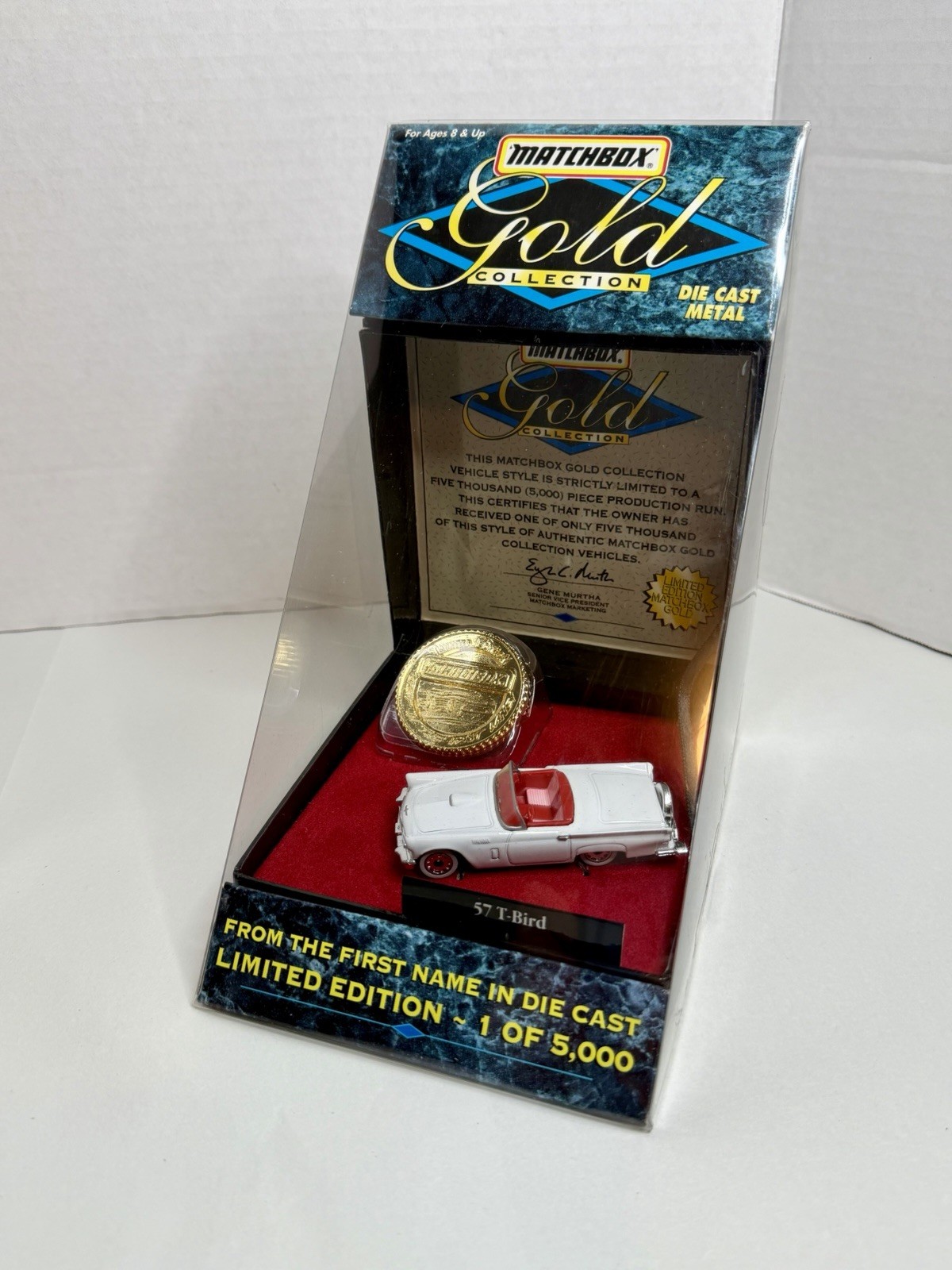 1/64 Matchbox 1996 Gold Collection Ford 1957 T-Bird White New In Box