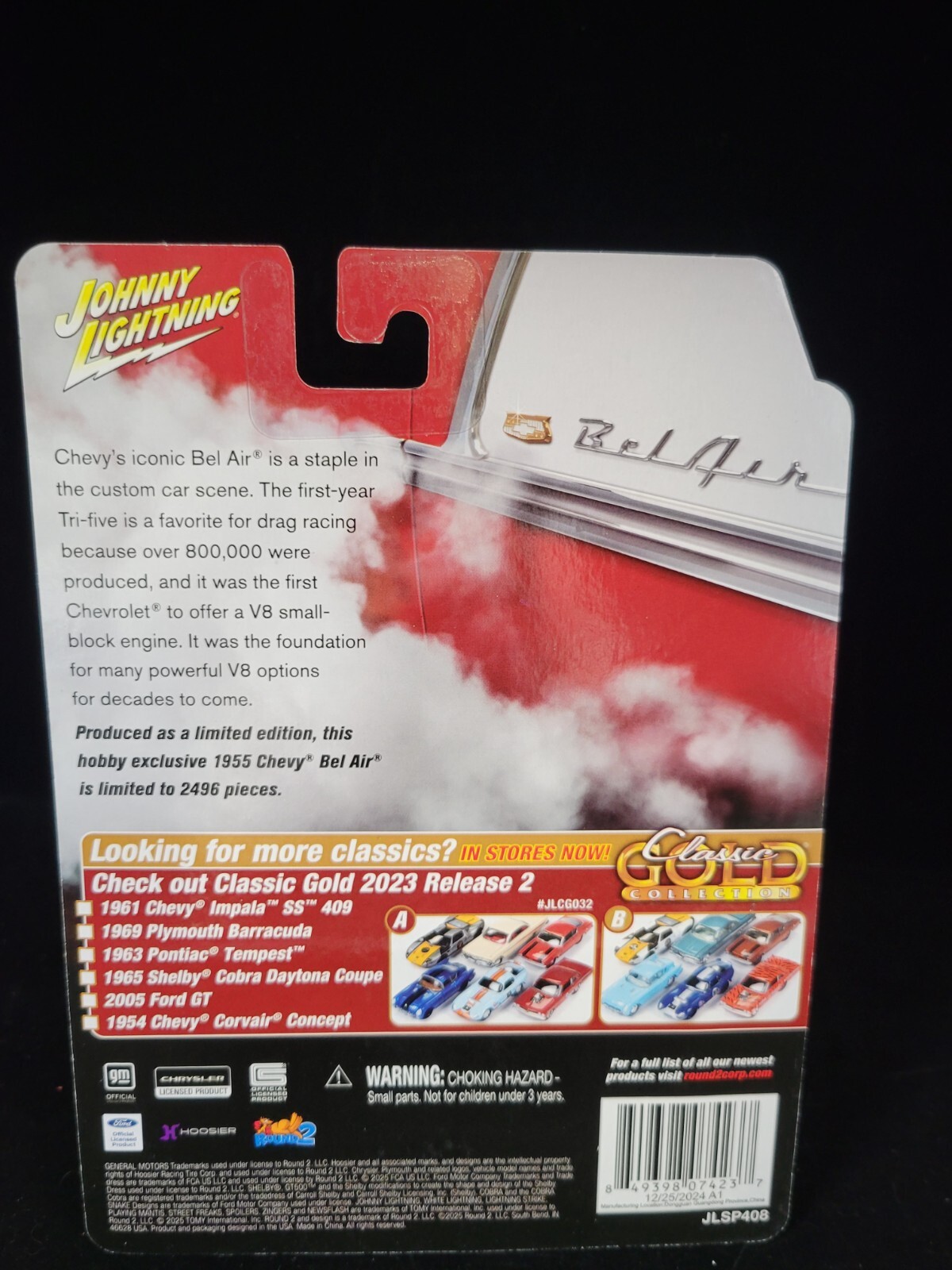 Johnny Lightning HOBBY EXCLUSIVE ’55 Chevy Bel Air 1:64 Diecast (RED/WHITE) 408