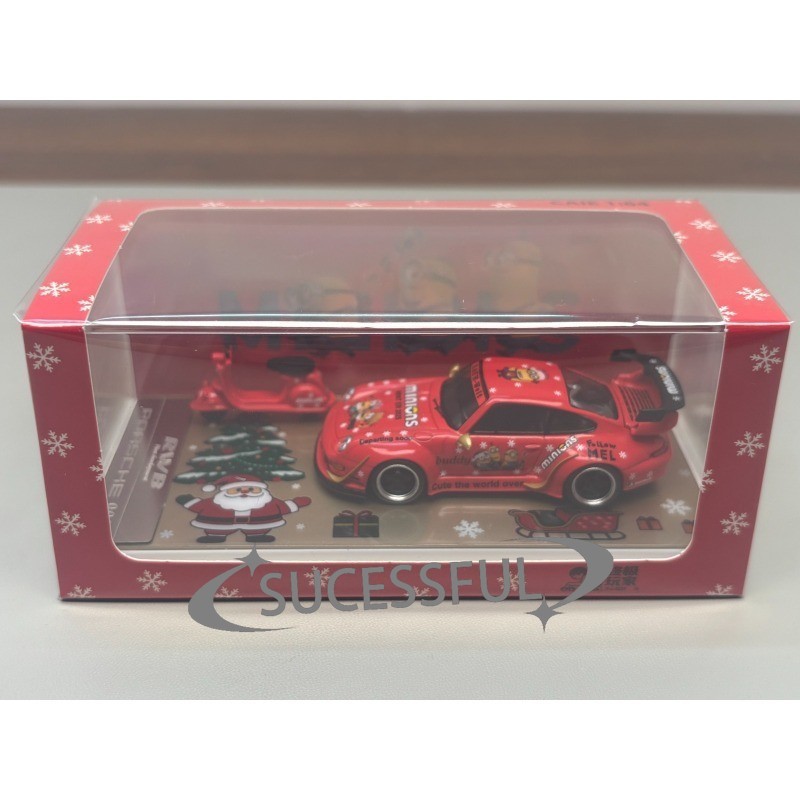 1:64 Porsche RWB 993 Christmas Edition Diecast Car Model Collectible Gift
