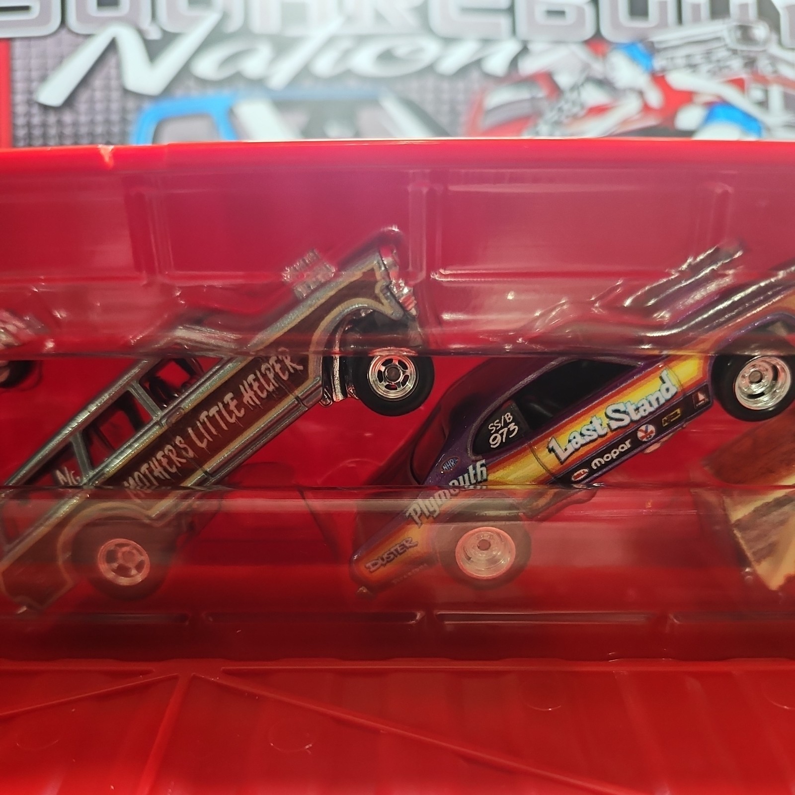 Hot Wheels Dragstrip Demons Container Set of 5 Premium 1/64 Die Cast LOOK AT PIC