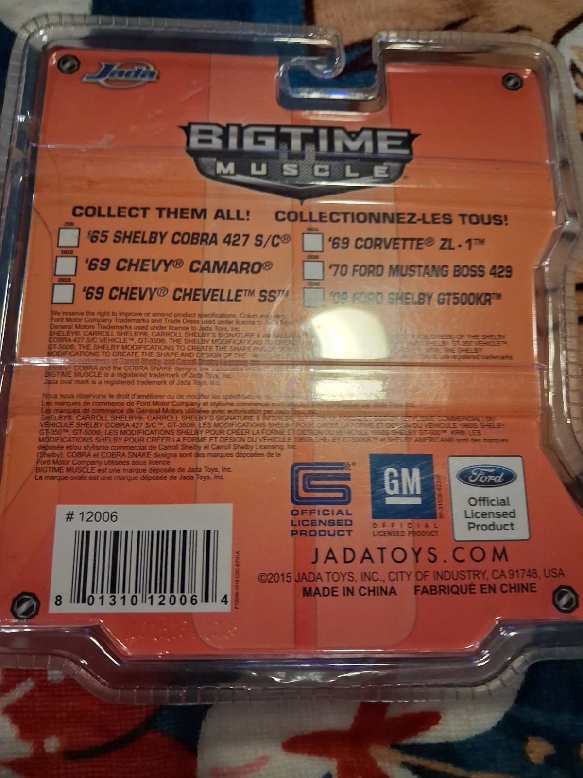 Jada Toys Bigtime Muscle 1:64 2008 Ford Shelby GT500KR Black Diecast Licensed