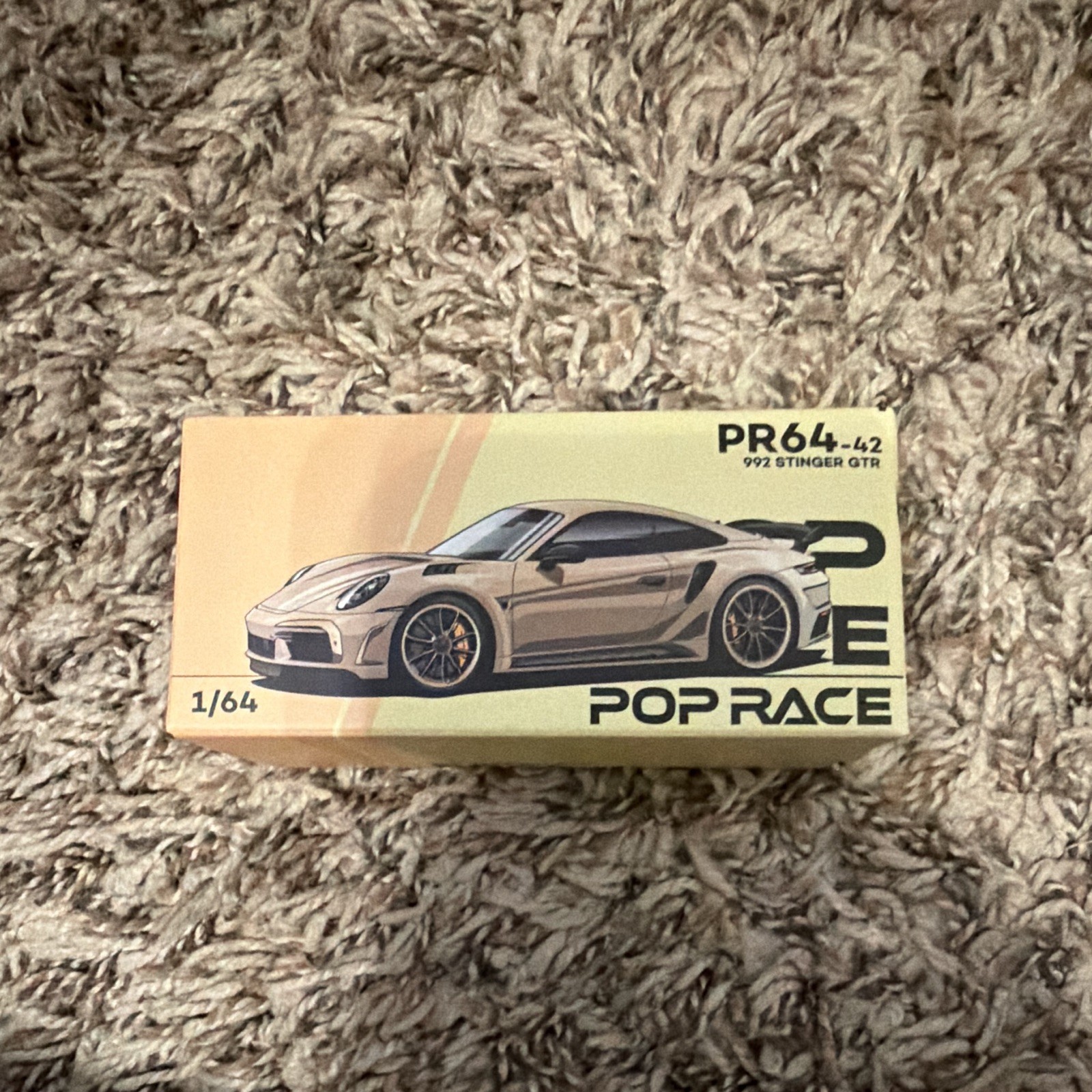 POP RACE Porsche 992 Stinger GTR Gold 1:64 Diecast Limited Ed PR64-42