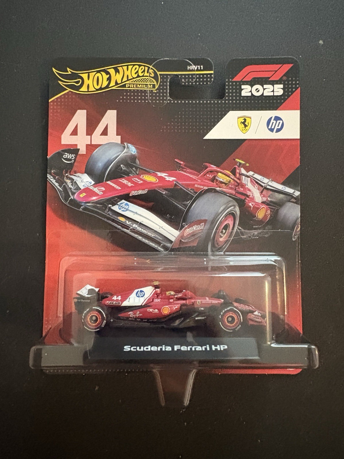 Hot Wheels Premium F1 Scuderia FERRARI Lewis Hamilton 44 Car HRV11 Mattel