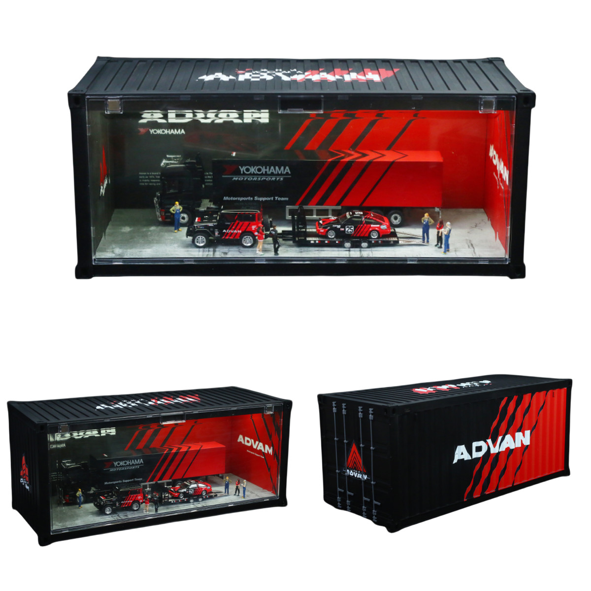 LED 1/64 Diorama Model Die-Cast Car Garage Container Street Buildings Display US