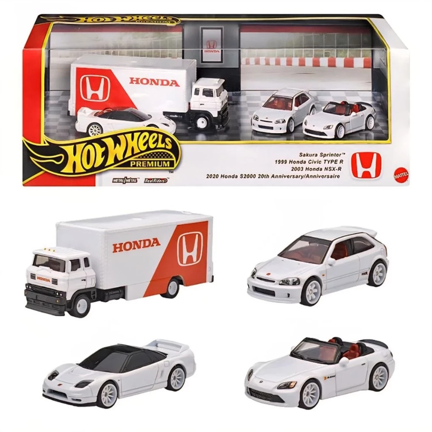 Hot Wheels Premium Box Set Garage Honda 2025 Sakura Sprinter Honda Civic Type R