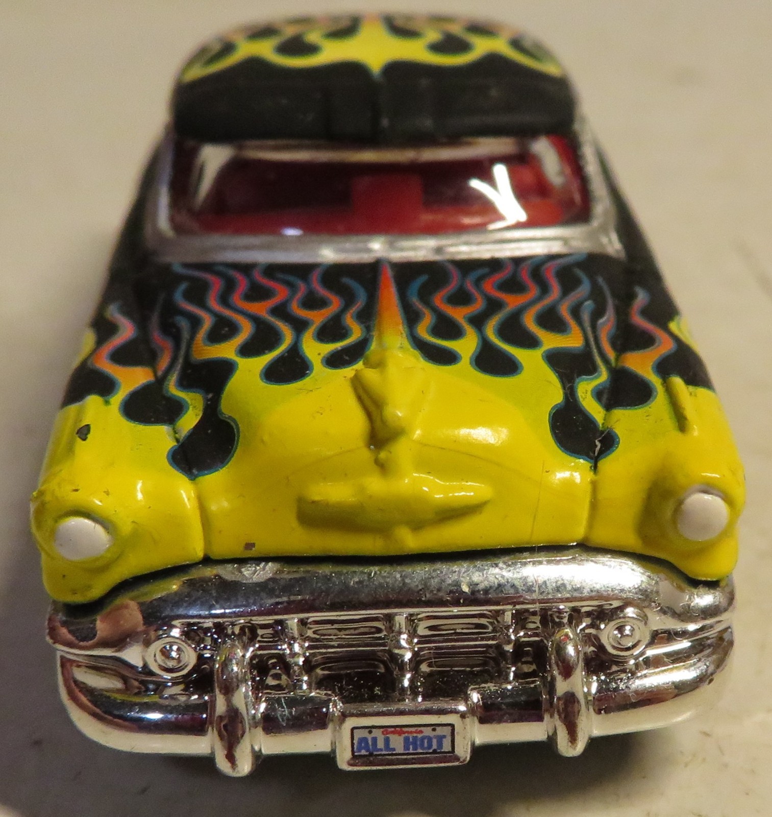1953 Chevy Bel Air RARE Black w Red Flames Diecast 1/64 ROAD RATS Jada TOYS 2002