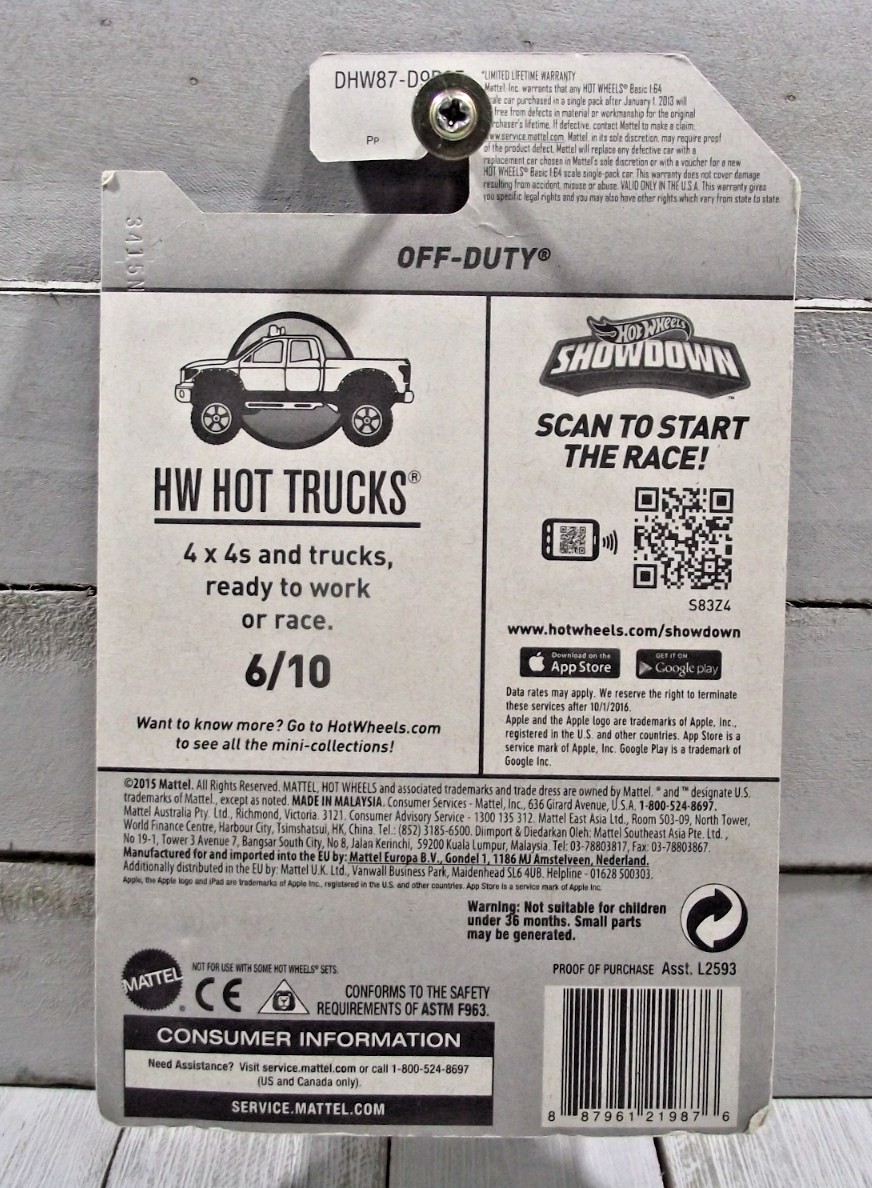 Hot Wheels HW Hot Trucks Orange Off-Duty Pickup Truck