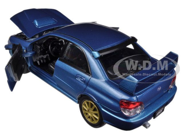 SUBARU IMPREZA WRX STI BLUE 1/24 DIECAST MODEL CAR BY MOTORMAX 73330