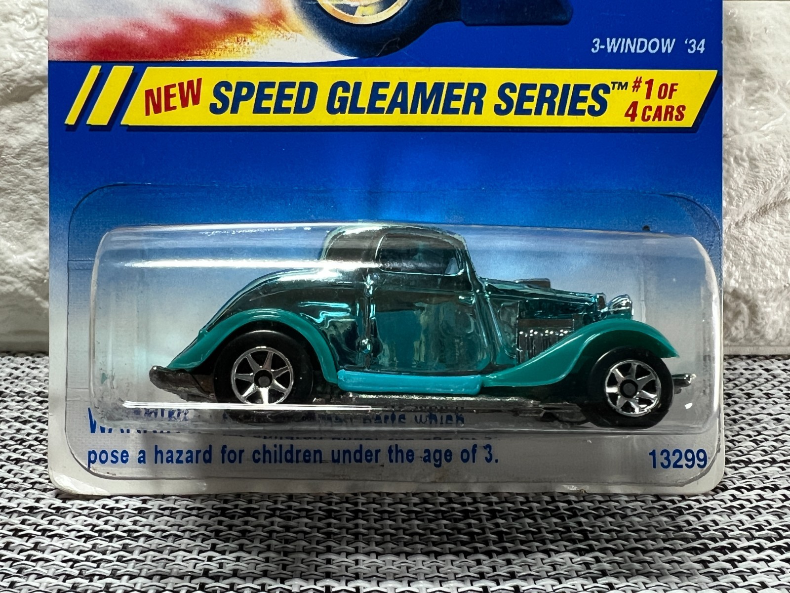 Hot Wheels New Speed Gleamer Series #1 of 4 Cars 3-Window ’34 Collector 312 Blue