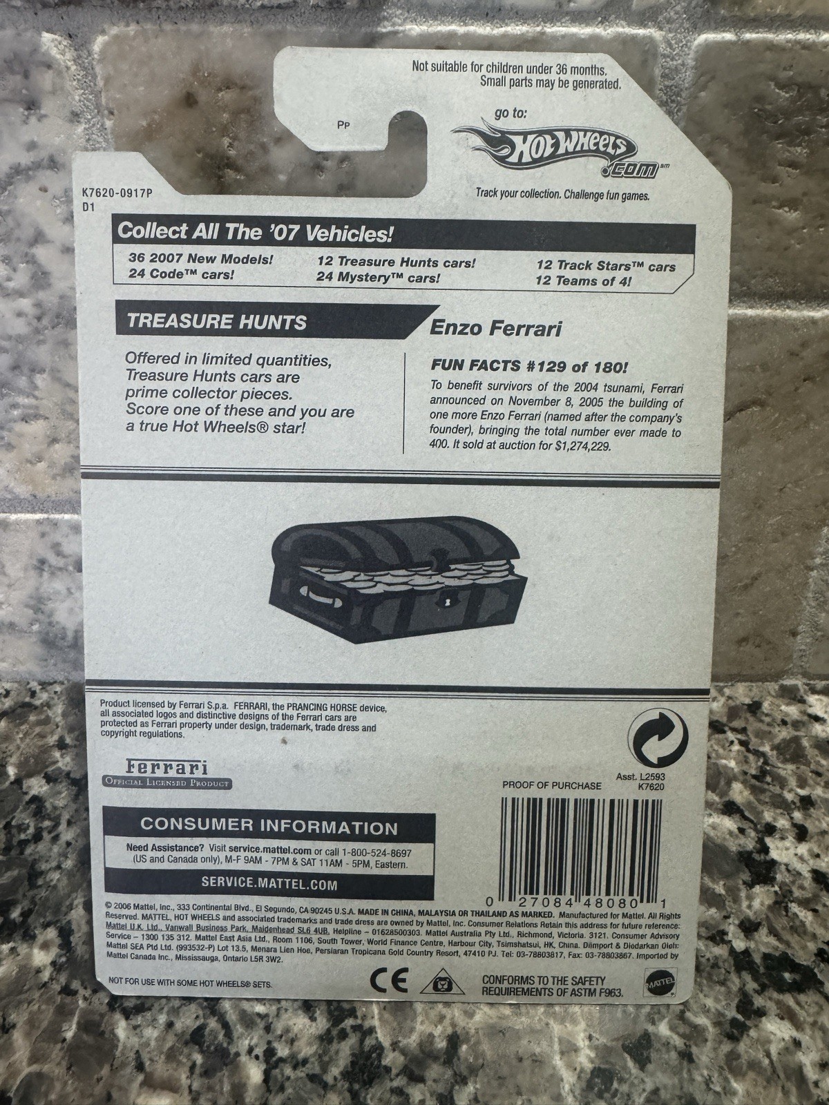 Hot Wheels Treasure Hunts Enzo Ferrari 2007 Red Variant Seats Unopened