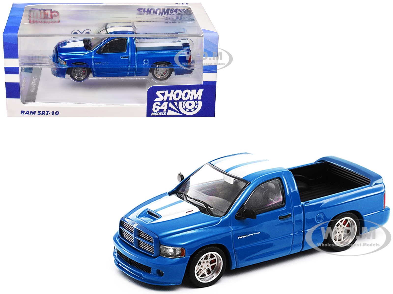 2003 DODGE RAM SRT-10 PICKUP ELECTRIC BLUE 1/64 DIECAST BY SHOOM64 103014-MJ1