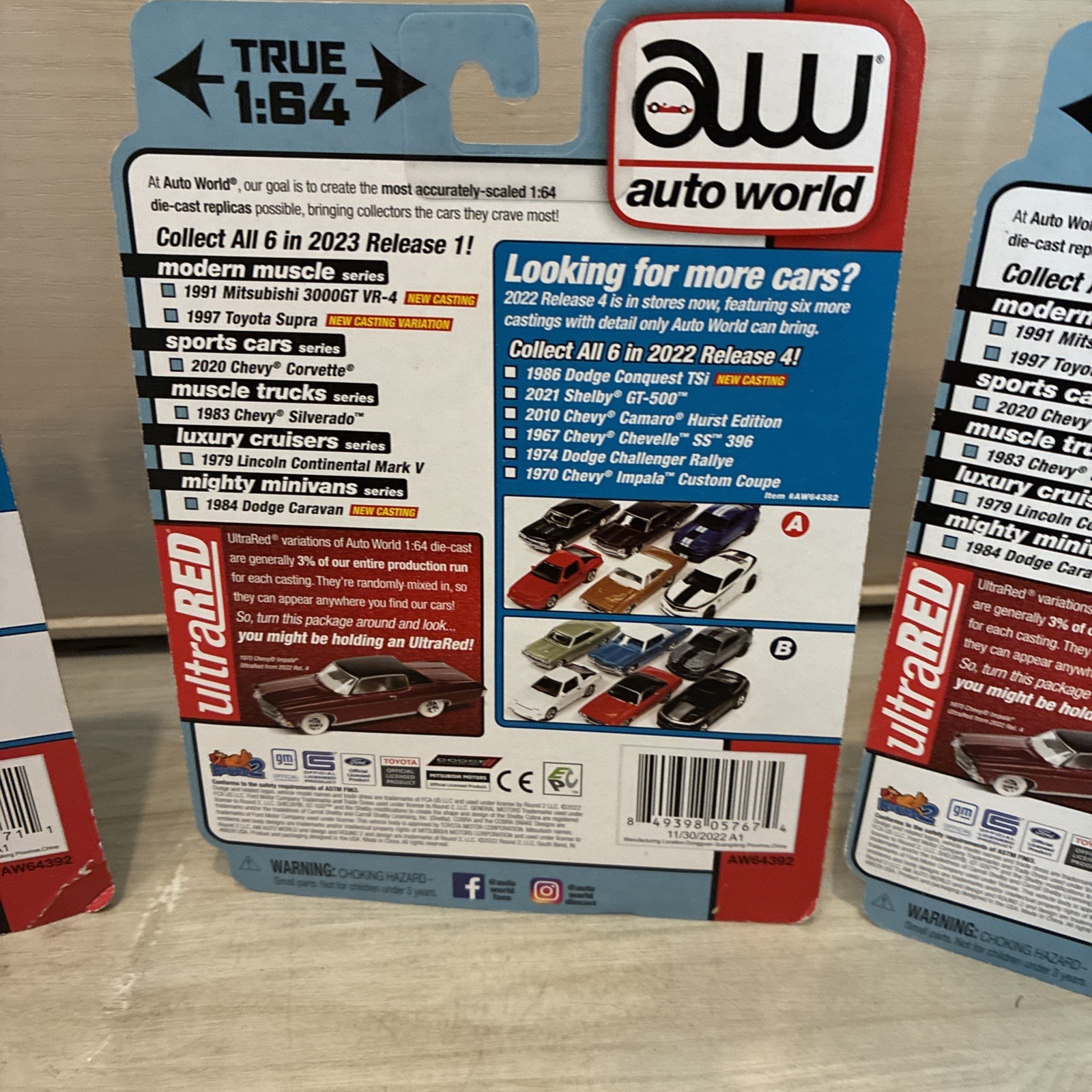 Auto World Luxury Sports Muscle 3 LOT Lincoln Continental, Corvette Silverado