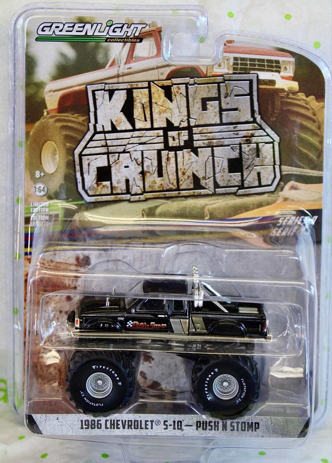 2021 GREENLIGHT Kings Of Crunch Series 9 1986 Chevrolet S-10- Push N Stomp NOC
