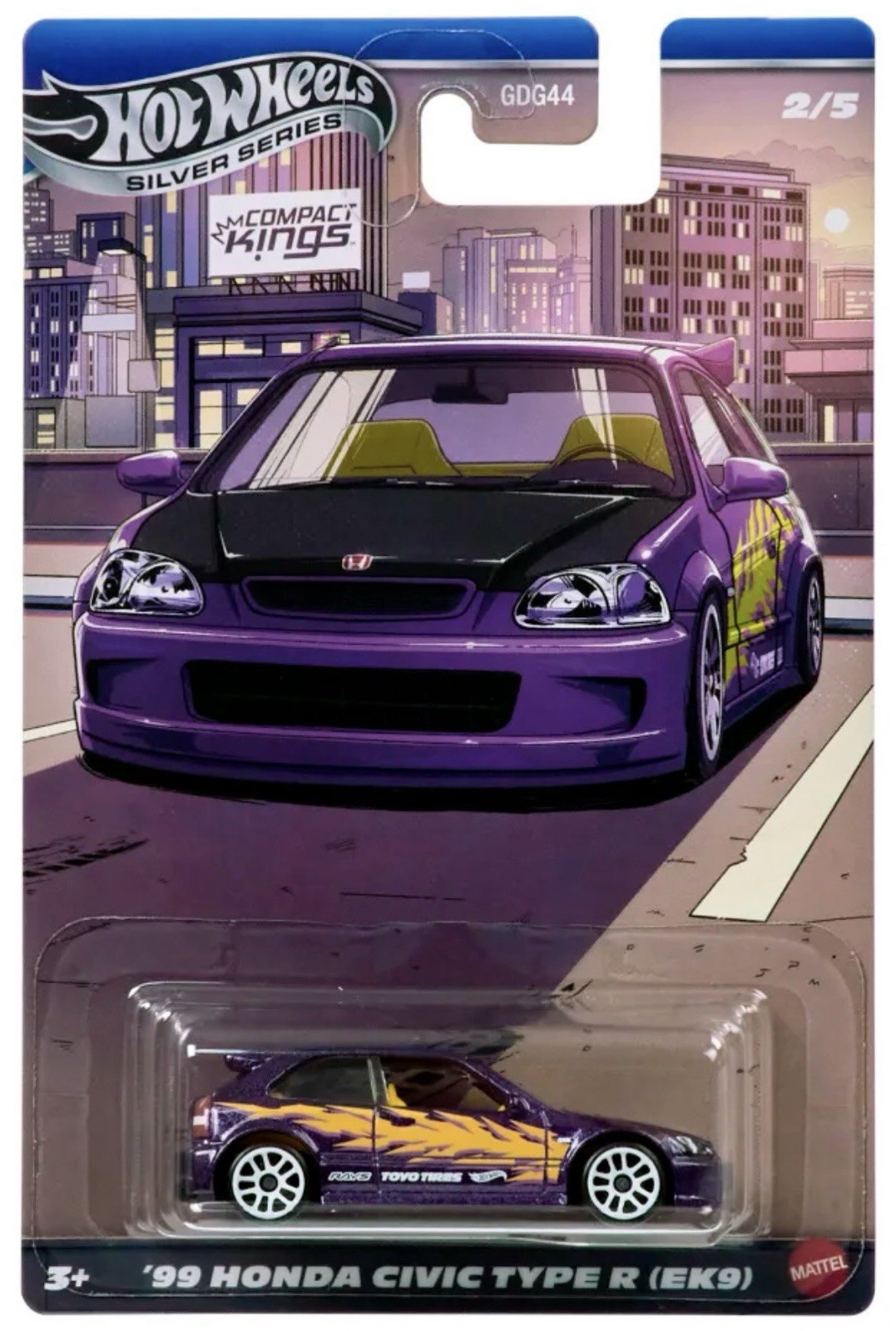 HOT WHEELS 1999 HONDA CIVIC TYPE R EK9 COMPACT KINGS SILVER SERIES