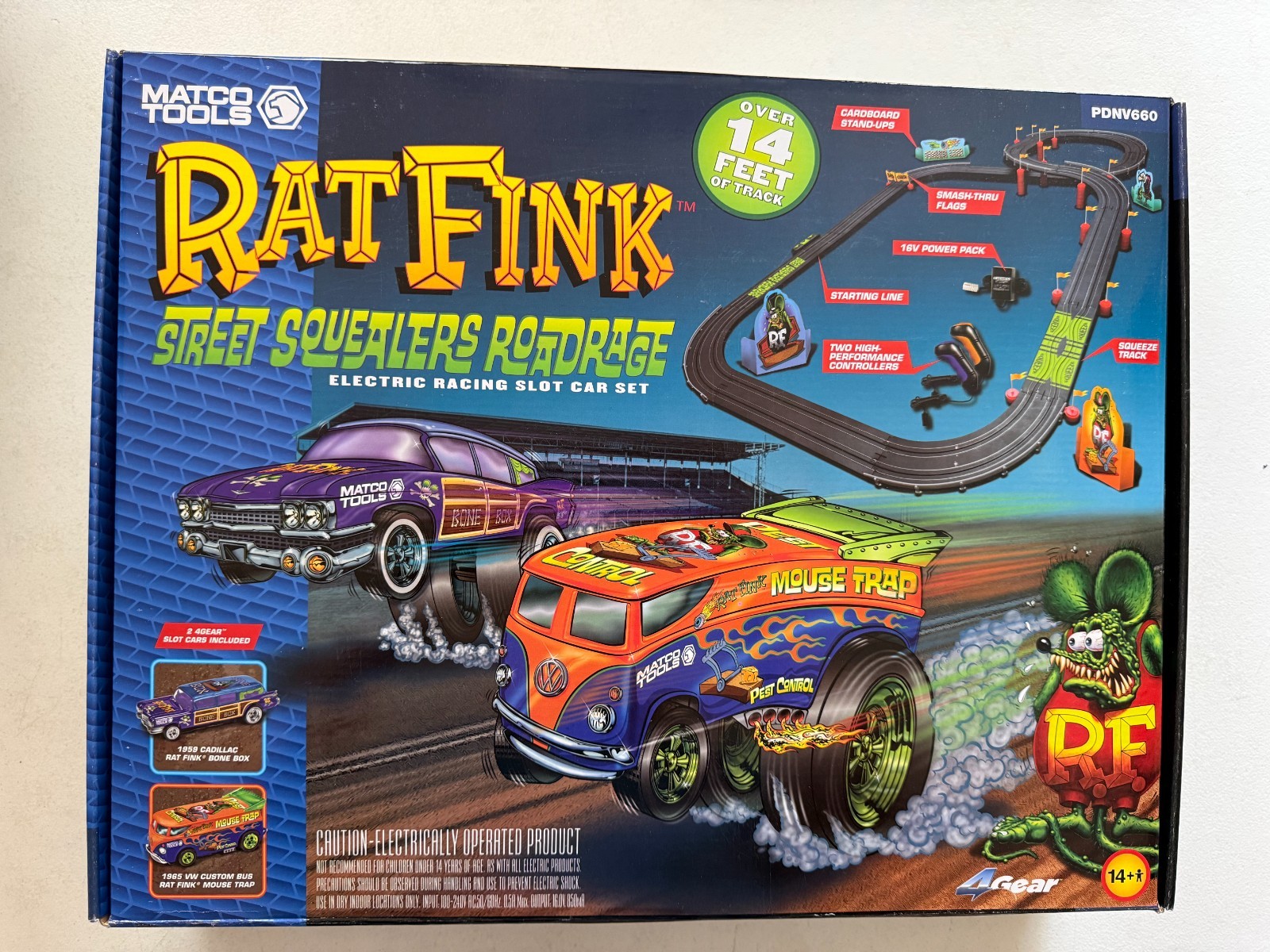 Rat Fink Matco Tools Street Squealers Roadrage RARE Slot Car Track BM5