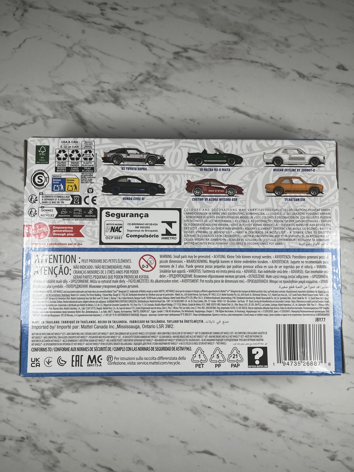 Hot Wheels Japanese Silver Series 6 Car Box Set Toyota Honda Nissan JDM Combine