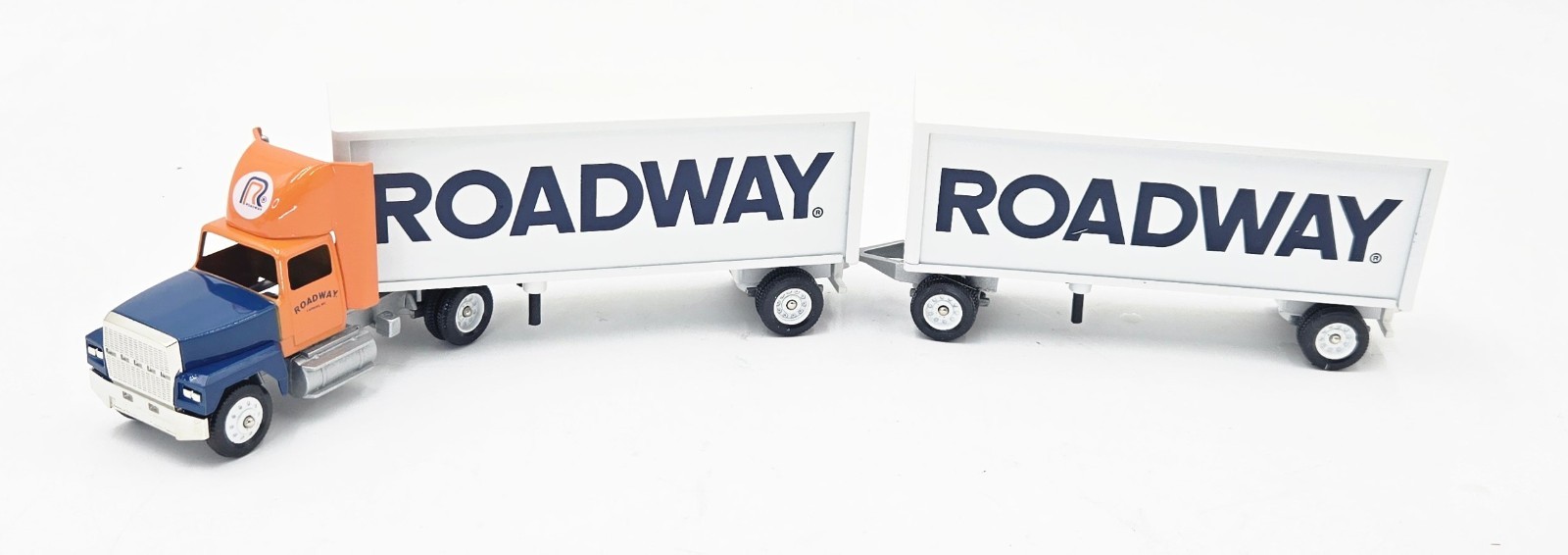 Vtg 1992 Winross Roadway Express Double Trailers 1:64 Diecast Semi Truck Set NOS