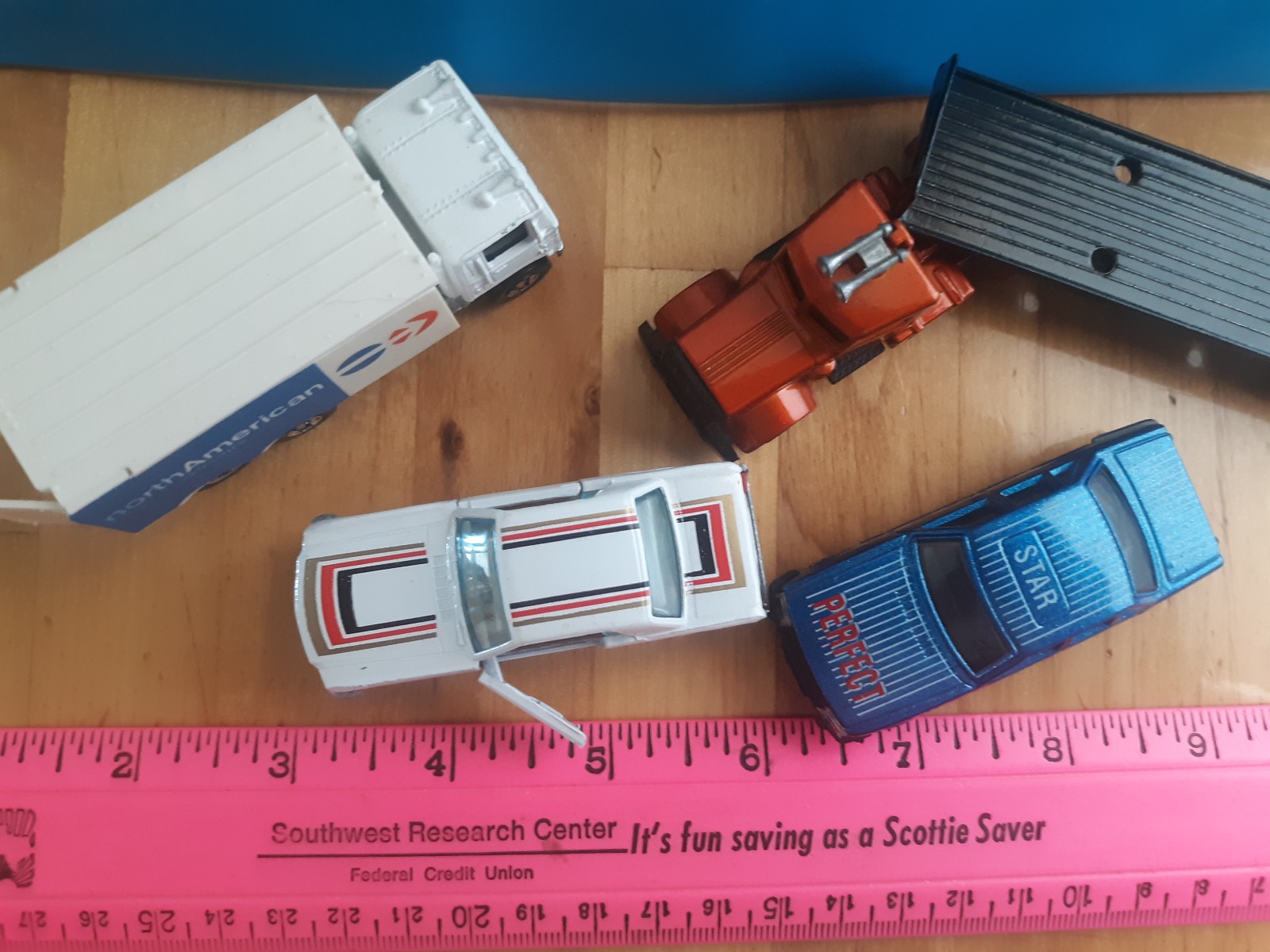Four die cast and plastic vehicles – NOT HO SCALE NOT 1:87